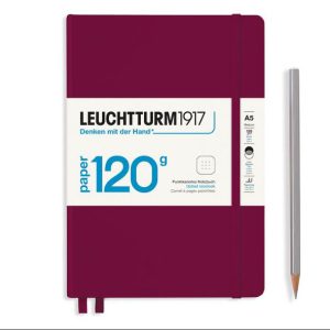 120G Edition A5 Hardback – Port Red (dotted)