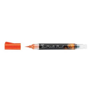 Dual Metallic Brush Pen – Orange + Metallic Yellow
