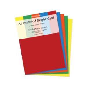 A5 Assorted Bright Coloured Card (30 Sheets)