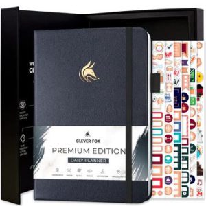 Premium Daily Planner, Silver Black