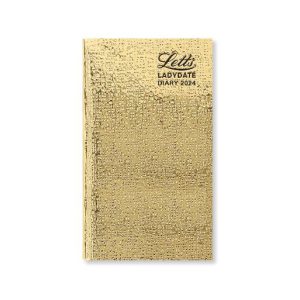 Ladydate Medium Pocket Week to View Diary 2024 (Gold)