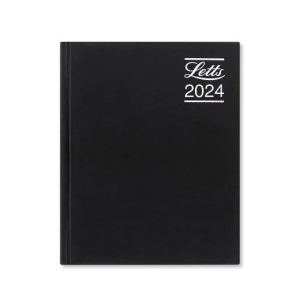 Rhino A5 Day to a Page with Appointments etc. Diary 2024 (Black)