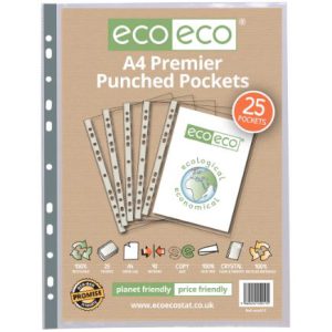 A4 100% Recycled Bag 25 Premier Multi Punched Pockets