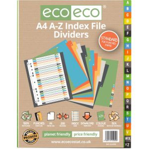 A4 50% Recycled Set 24 A-Z Index File Dividers