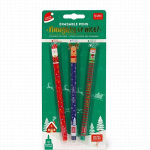‘Naughty or Nice’ Christmas Erasable Pens-Set of 3
