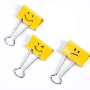 19mm Foldback / Binder Clips – Yellow Emojis (20 Pack)