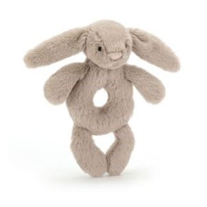 Bashful Beige Bunny Ring Rattle