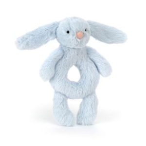 Bashful Blue Bunny Ring Rattle