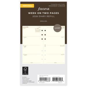 Week On Two Pages Refill 2026 – Cotton Cream
