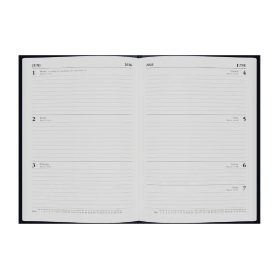 Tallon 2026 A5 Softcover Week-to-View Diary – Embossed Planner (Green/Pink/Navy Options)