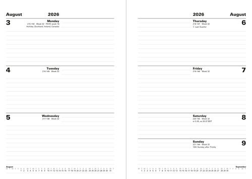 Standard A5 Week to View Diary 2026-2027 - Image 2