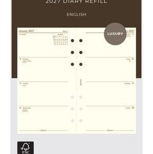 Week On Two Pages Refill 2027 – Cotton Cream / English