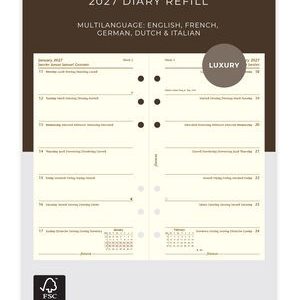 Week On One Page Refill 2027 – Cotton Cream, Personal
