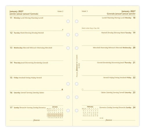 Week On One Page Refill 2027 - Cotton Cream, Personal - Image 2