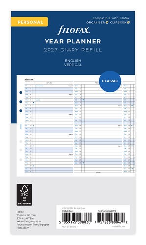 Vertical Year Planner 2027