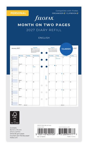 Month On Two Pages Refill 2027