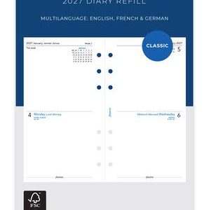 Two Days On One Page Refill 2027 – Personal, Multilanguage