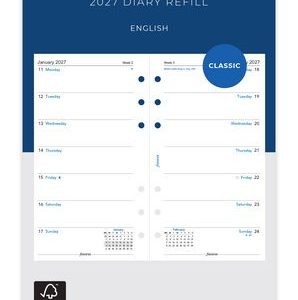 Week On One Page Refill 2027