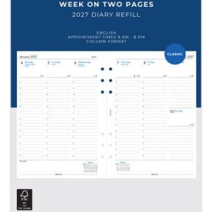 Week On Two Pages With Appointments Refill 2027 – A5