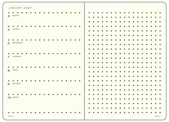 Weekly Planner & Notebook - A5, Hardback, Dotted - Image 2