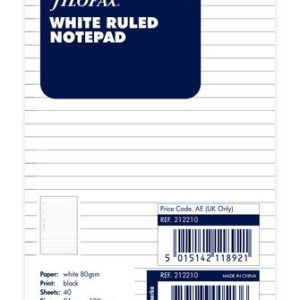 White Ruled Notepad – Pocket