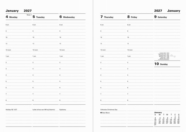 Classic A5 Vertical Week to View Diary with Appointments 2027 - Image 2